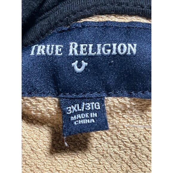 True Religion Camouflage Full Zip Hoodie Mens 3XL Green/Brown Cotton Jacket - Picture 7 of 9